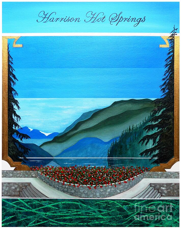 Harrison Hot Springs Illustration Painting by John Lyes