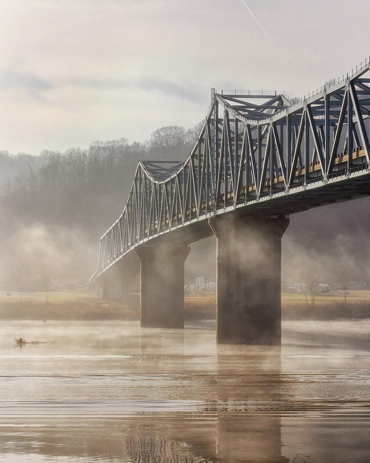 Harrison Street Bridge in the Fog Photograph by Susan Rissi Tregoning