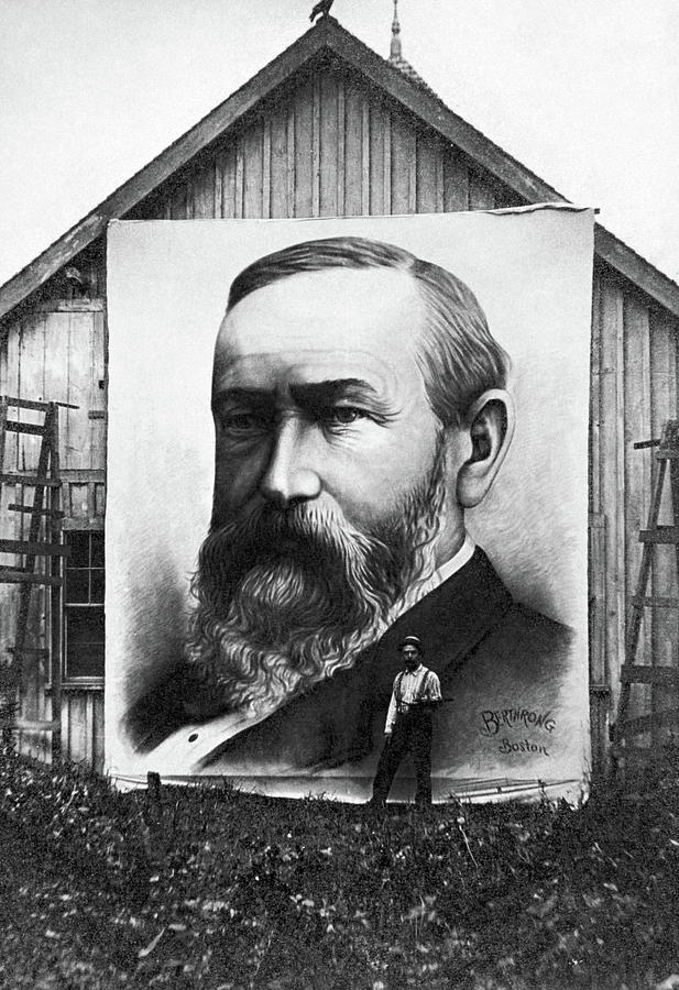 Harry Berthrong With His Benjamin Harrison Painting - 1892  Photograph by War Is Hell Store