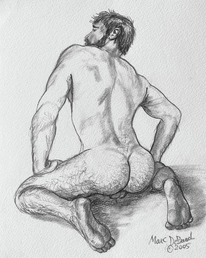 Nude Drawing - Harry Bottoms by Marc DeBauch