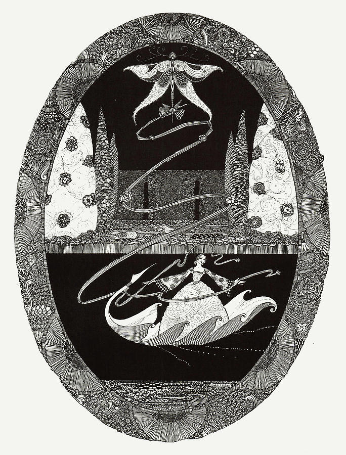 Harry Clarke illustrations for Andersens Fairy Tales 1916 - Thumbelina Digital Art by Harry Clarke