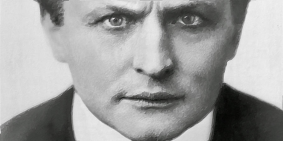 Harry Houdini Magic Magician Escape Artist Close Painting by Tony Rubino