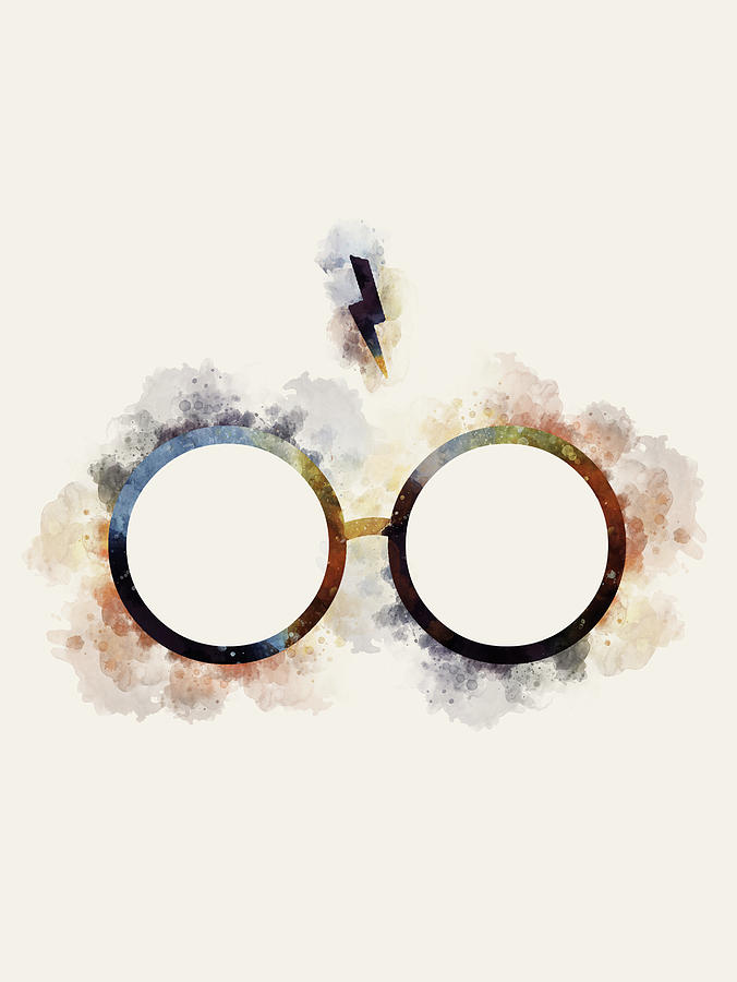 Harry Potter Glasses Watercolor Painting by Ink Well
