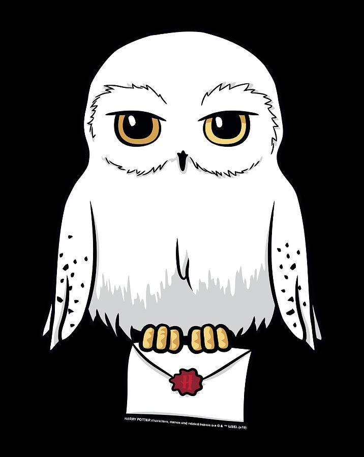 Harry Potter Hedwig Cute Cartoon Portrait Drawing by Grace Hunter
