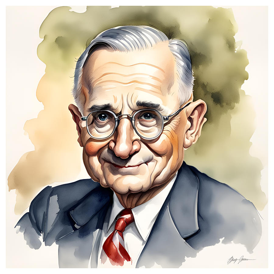 Harry S Truman Caricature Digital Art by Greg Joens