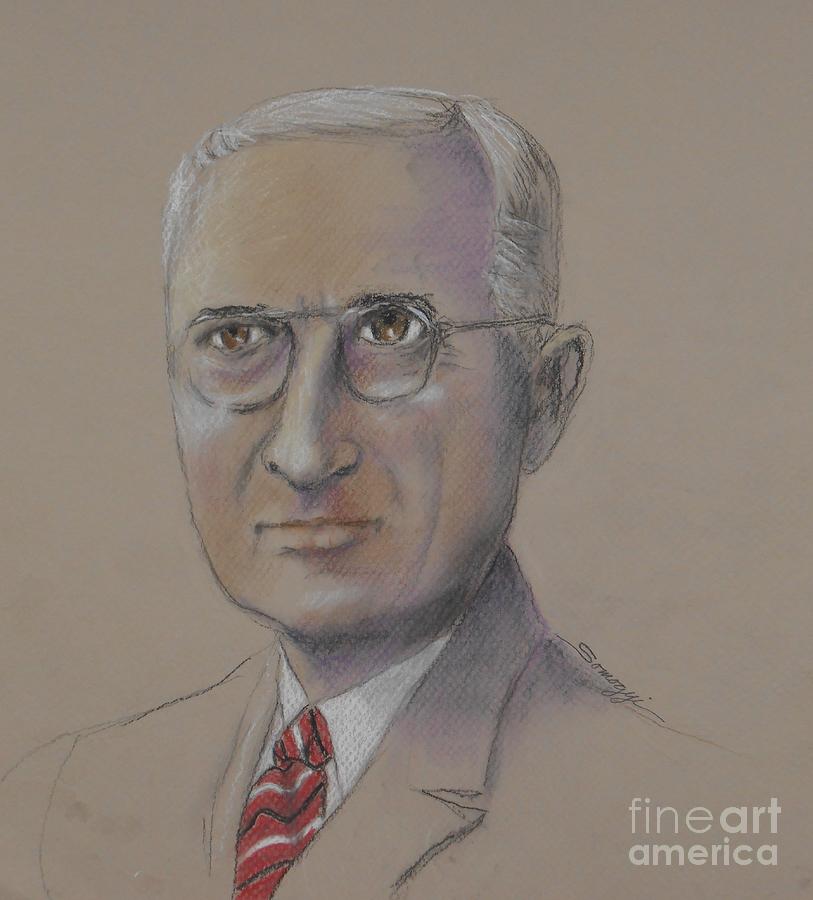 Harry S. Truman Drawing by Jayne Somogy