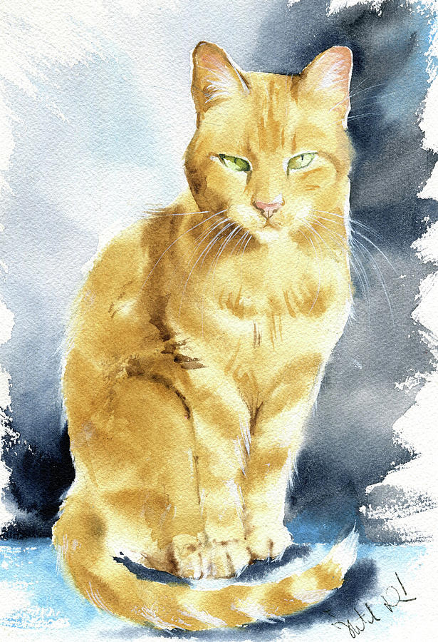 Harry The Ginger Prince Cat Painting Painting by Dora Hathazi Mendes