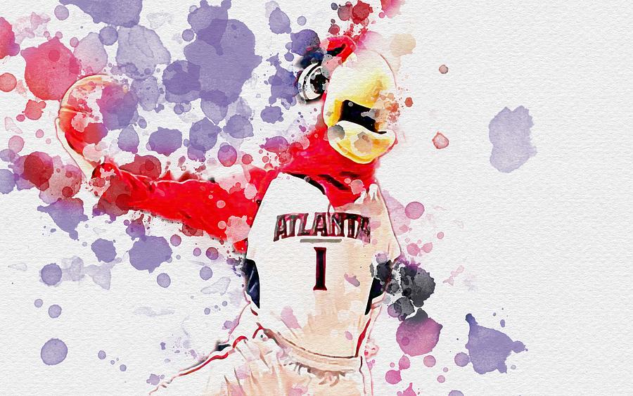 Harry The Hawk Mascot Atlanta Hawks Basketball Skyhawk Art Nba Usa ...