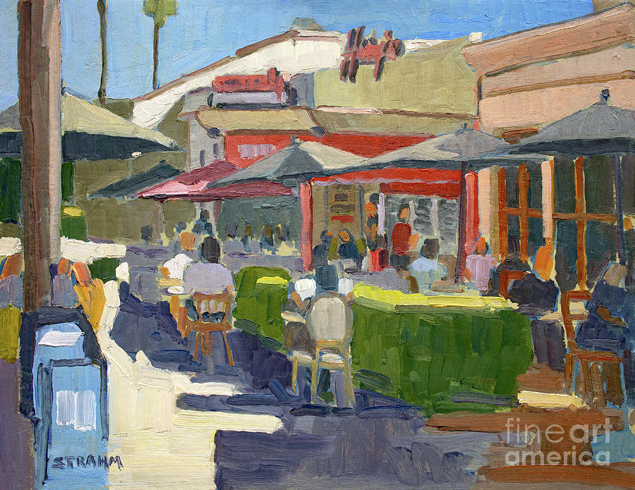 Harrys Coffee Shop - La Jolla, San Diego, California Painting by Paul Strahm