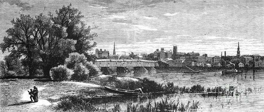 Hartford, Connecticut, 1874 Drawing by J Douglas Woodward