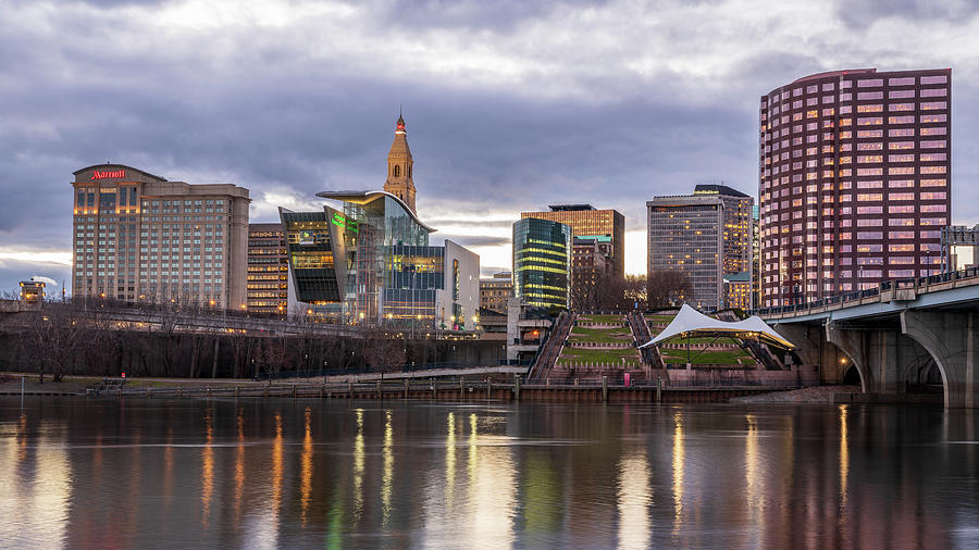 Hartford Connecticut Skyline During Early Evening  Photograph by Kyle Lee