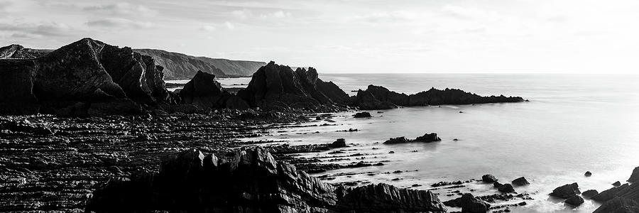 Hartland Quay North Devon south west coast path black and white Photograph by Sonny Ryse