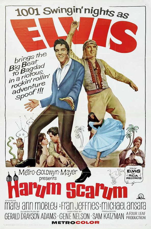 Elvis Presley Mixed Media - Harum Scarum, with Elvis Presley, 1965 by Movie World Posters