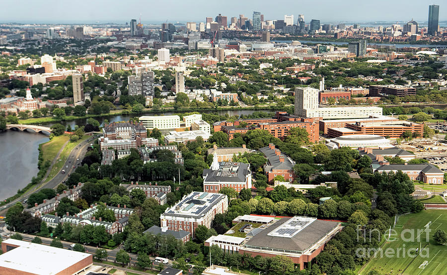 Harvard Business School at Harvard University Aerial Photograph by David Oppenheimer