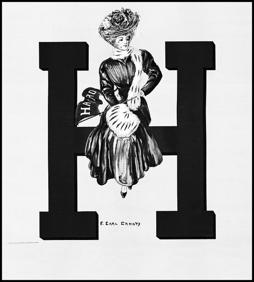 Harvard Retro Vintage Advertising Poster 1906 Black and White  Photograph by Carol Japp