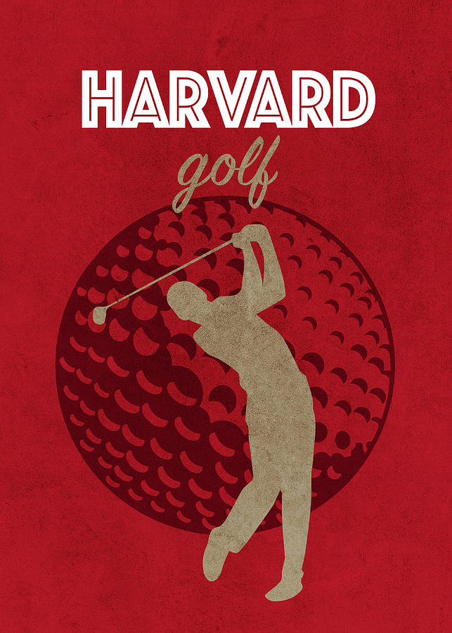 Harvard University Mixed Media - Harvard University College Golf Sports Vintage Poster by Design Turnpike