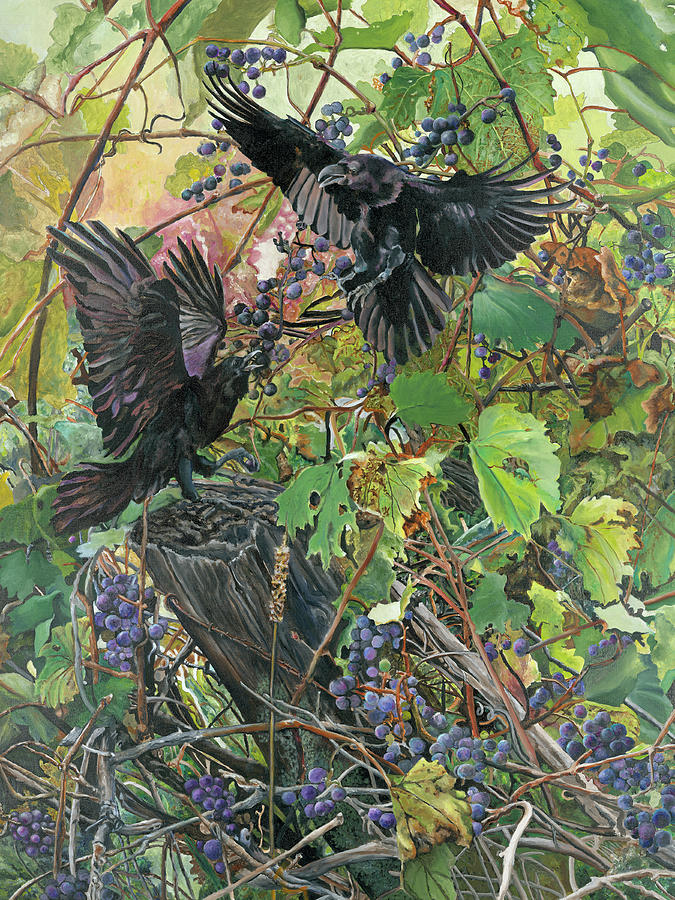 Crow Painting - Harvest by Gail Chandler