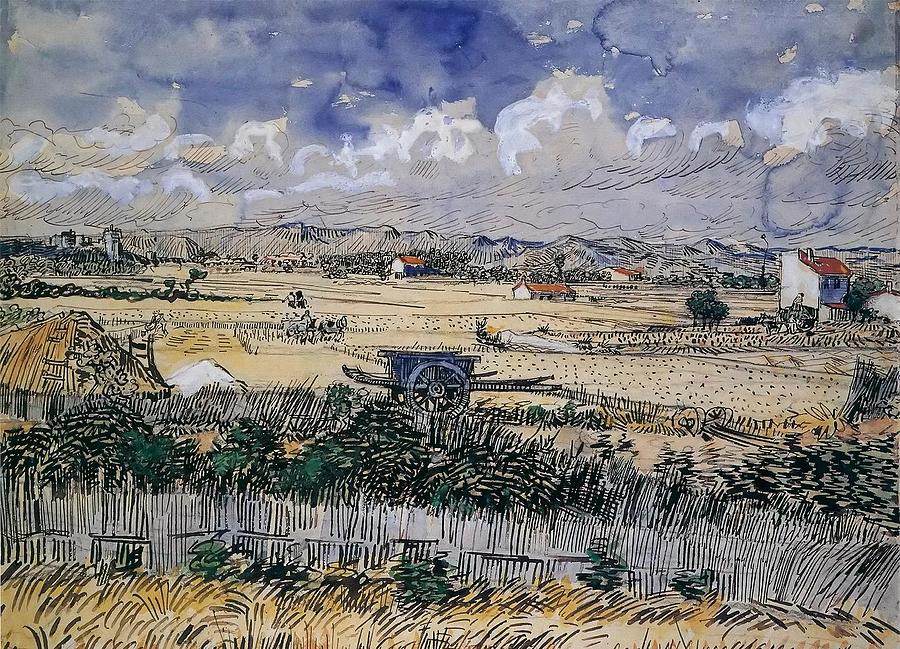 Harvest Landscape, 1888 Painting by Vincent van Gogh - Pixels