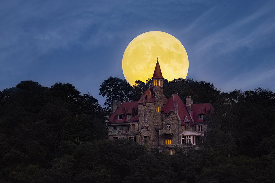 Harvest Moon At Castle Rock Photograph by Susan Candelario
