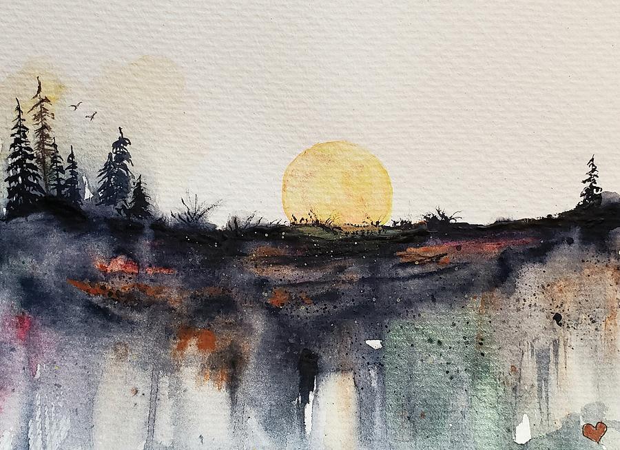 Harvest Moon Painting by Deahn Benware