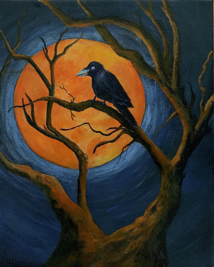 Harvest Moon Painting by Jane Ricker