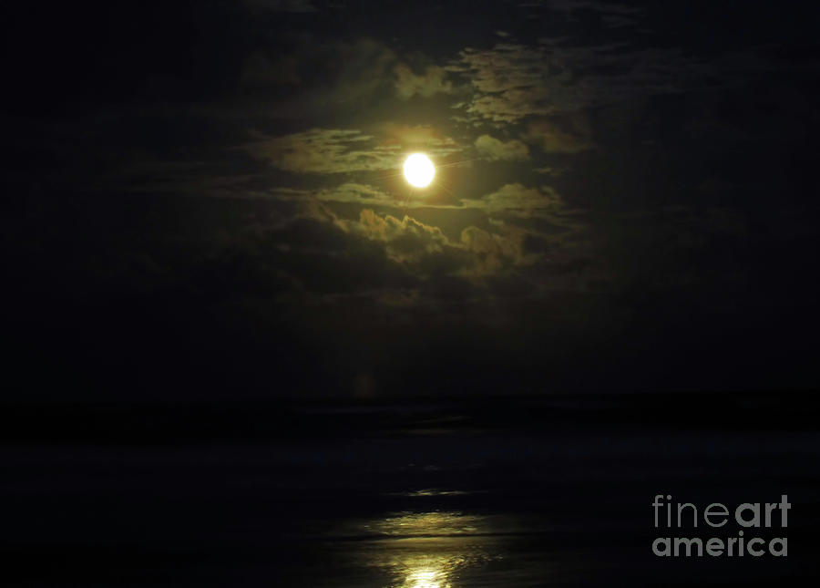 Harvest Moon Over The Atlantic Photograph by D Hackett
