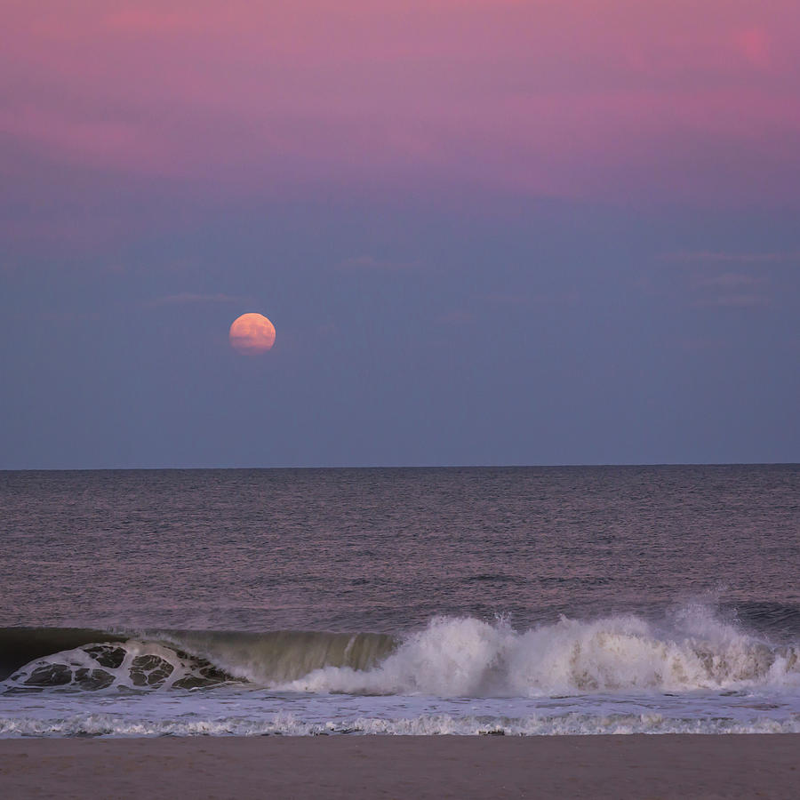 Harvest Moon Seaside NJ 2020 Square Photograph by Terry DeLuco