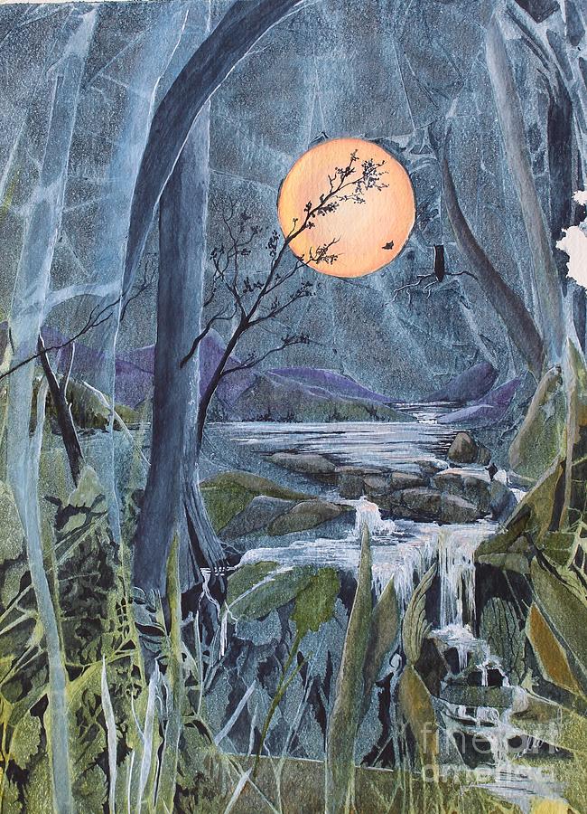 Harvest Moon - The Lakes Painting by Jackie Mueller-Jones