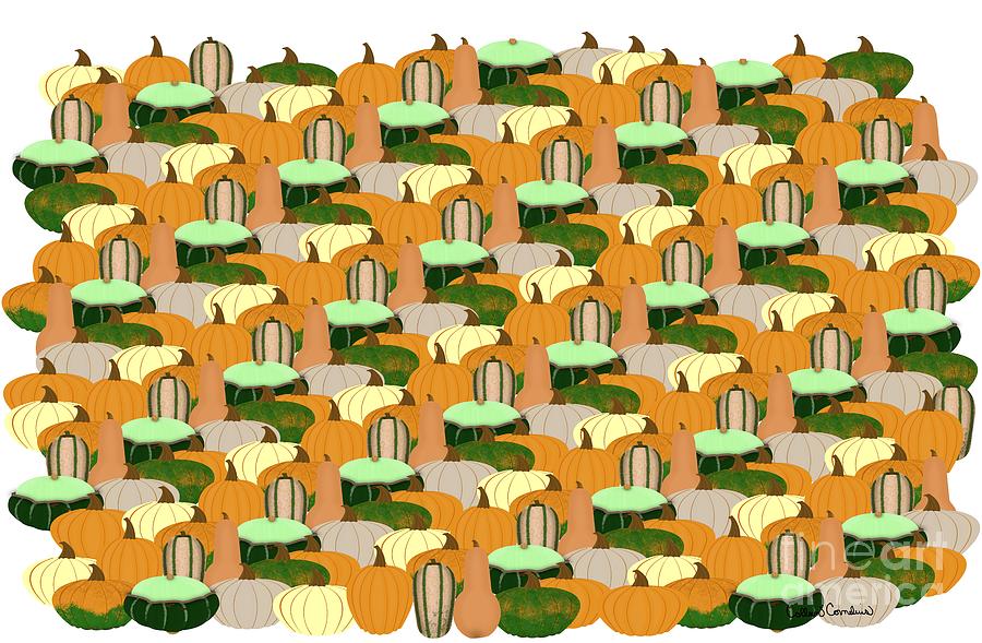 Harvest Pattern Autumn Squash Digital Art by Colleen Cornelius