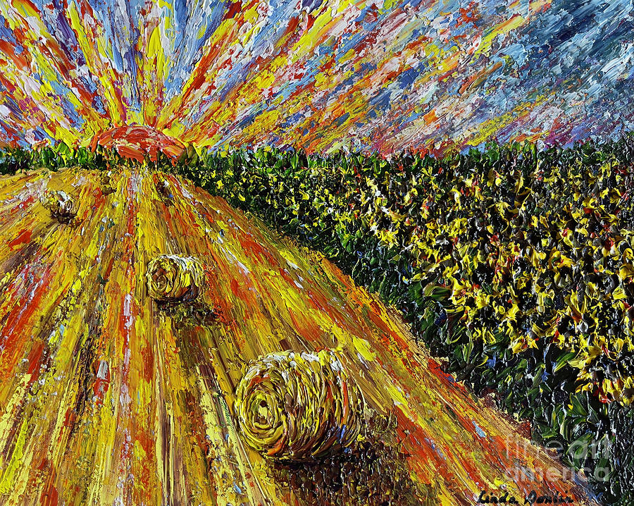 Harvest Sunrise Painting by Linda Donlin