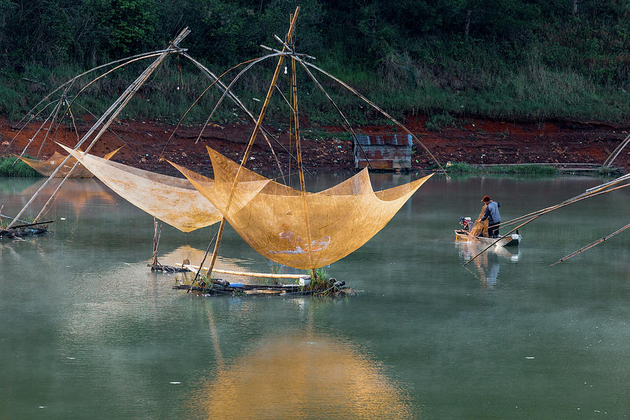 Harvesting Fishing Traps Photograph by Khanh Bui Phu