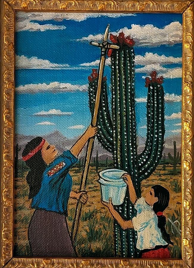 harvesting the Seguaro Painting by James RODERICK