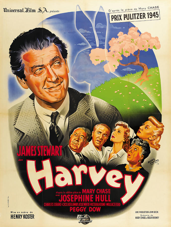 Harvey, with James Stewart, 1950 Mixed Media by Movie World Posters