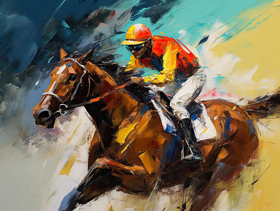 Has Begun - Horse Racing Art - Kentucky Art Painting by Lourry Legarde