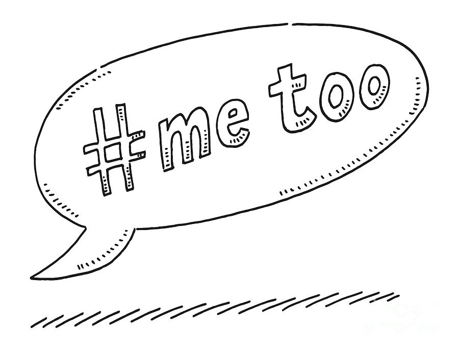 Hashtag Me Too Speech Bubble Symbol Drawing Drawing by Frank Ramspott