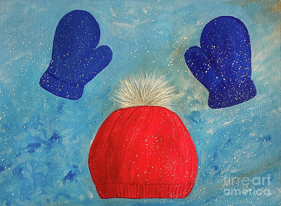 Hat and Mittens Mixed Media by Lisa Neuman