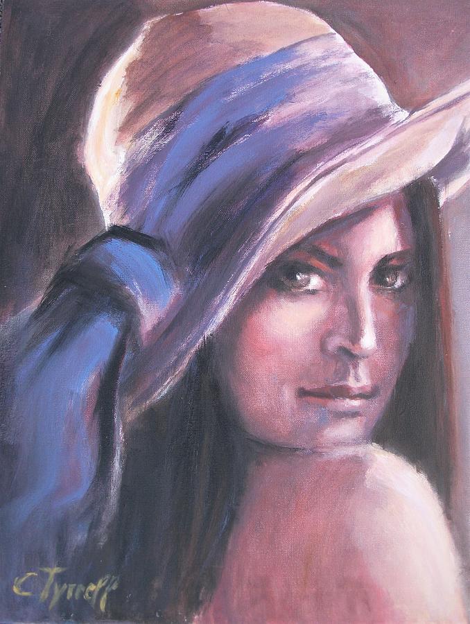 Portrait Painting - Hat - Portrait Of A Woman by Carmen Tyrrell