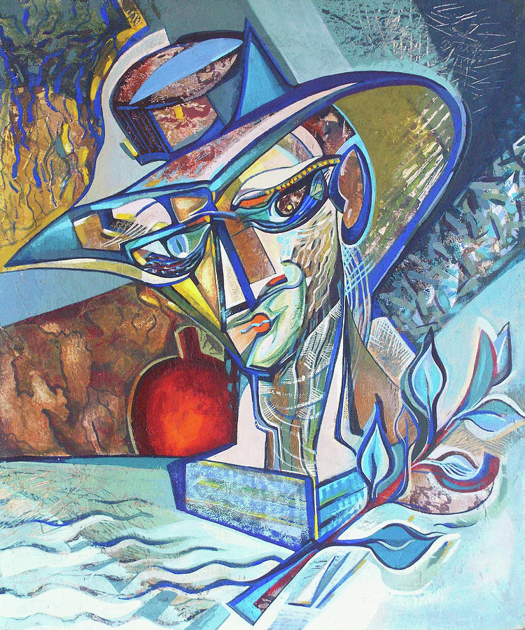 Hat-wearing man Painting by Katya Atanasova