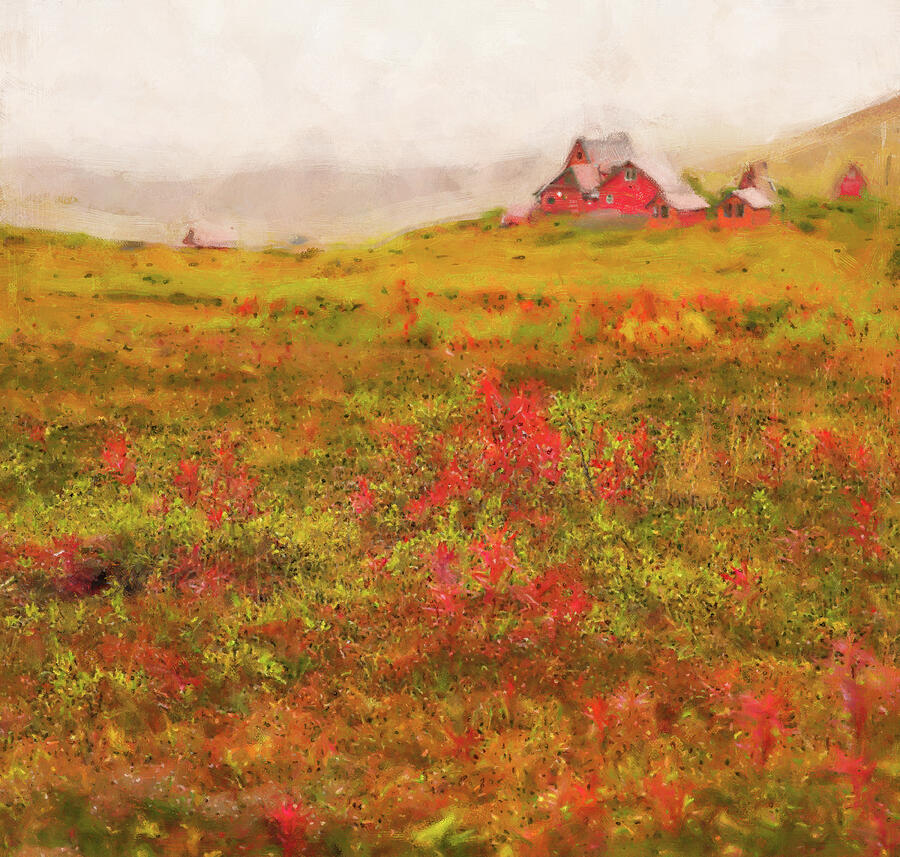 Hatcher Pass Lodge Autumn Painting Painting by Dan Sproul Hatcher Pass Lodge Autumn Painting Painting by Dan Sproul