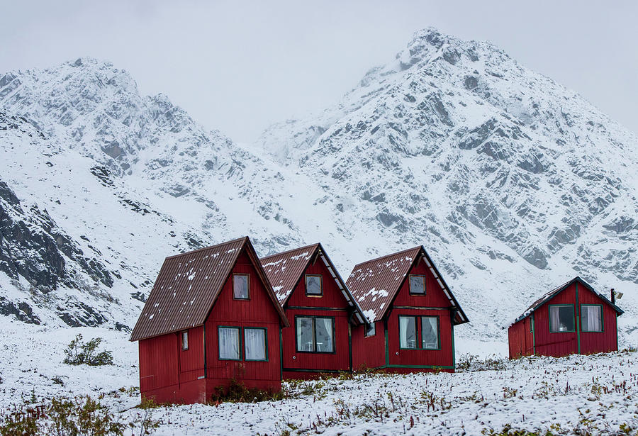Hatcher Pass Lodge In Snow Photograph