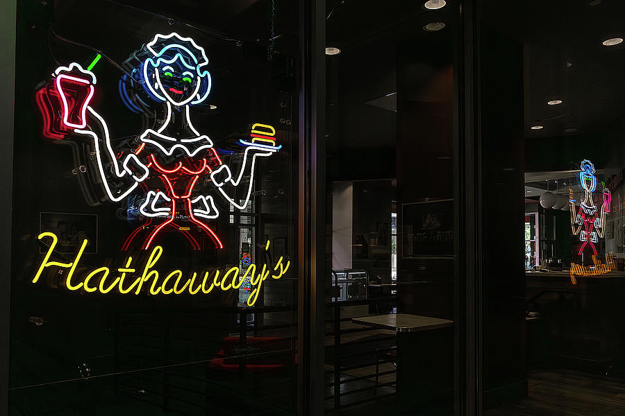 Hathaways Diner Sign Photograph by Sharon Popek
