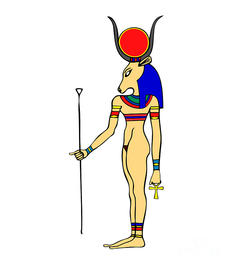 Hathor - Goddess of the Ancient Egypt Drawing by Michal Boubin