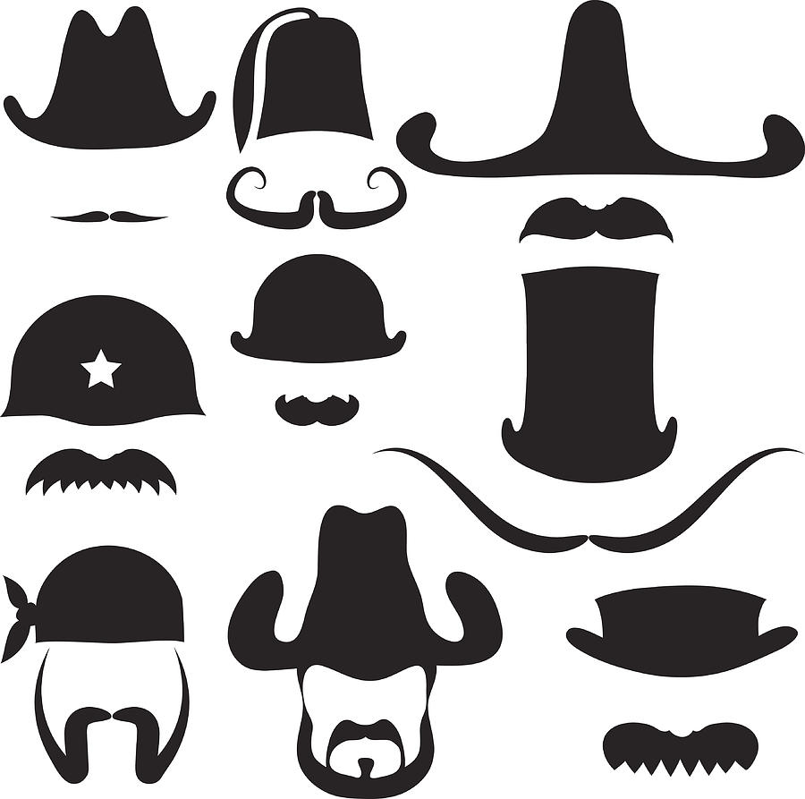 Hats and Mustaches Drawing by Ninochka