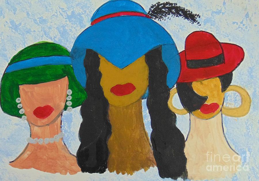 Hats Painting by Saundra Johnson