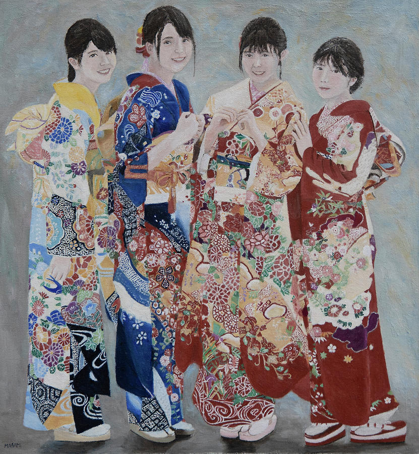 Hatsumode Painting by Masami IIDA