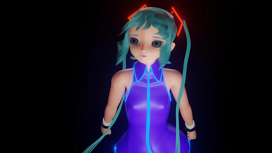 Hatsune Miku Blender It is Windy Digital Art by Hunor Santa - Pixels