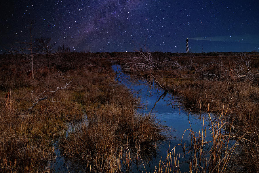 Hatteras Marsh at Night fx Digital Art by Dan Carmichael