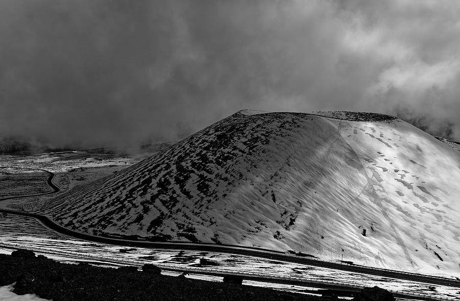 Haukea Crater in Black and White Photograph by Heidi Fickinger