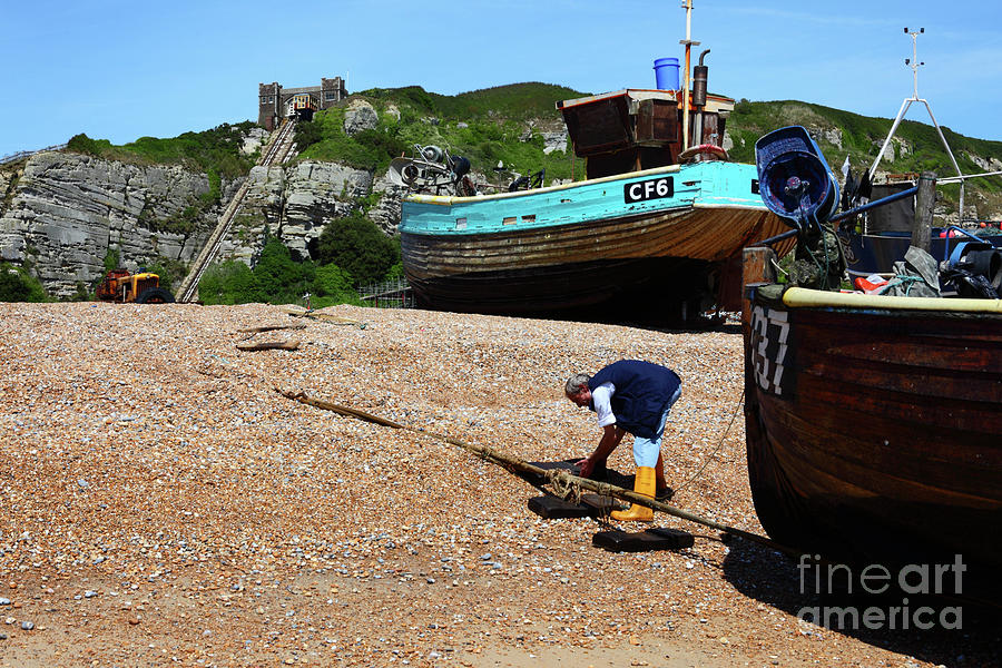 Hauling in the Boat at Hastings Photograph by James Brunker