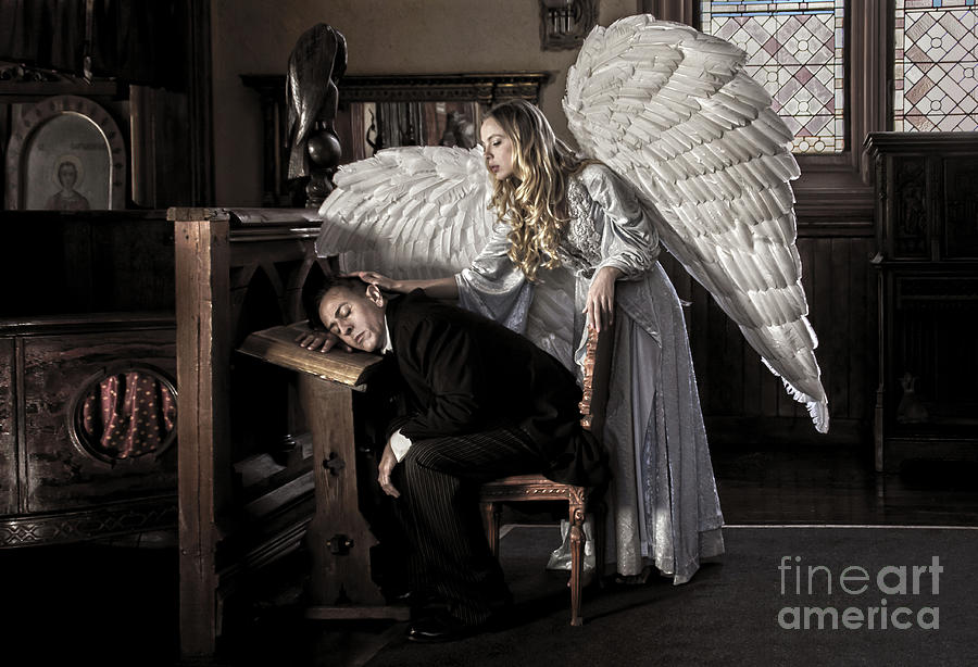 Haunted by History - Guardian Angel - Craig Owens Photograph by Sad Hill - Bizarre Los Angeles Archive
